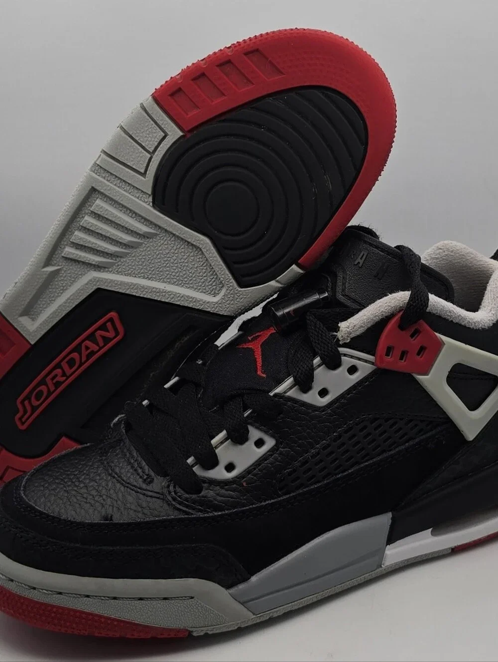 Jordan Kids Black, Red and White Retro Low-Top Sneakers